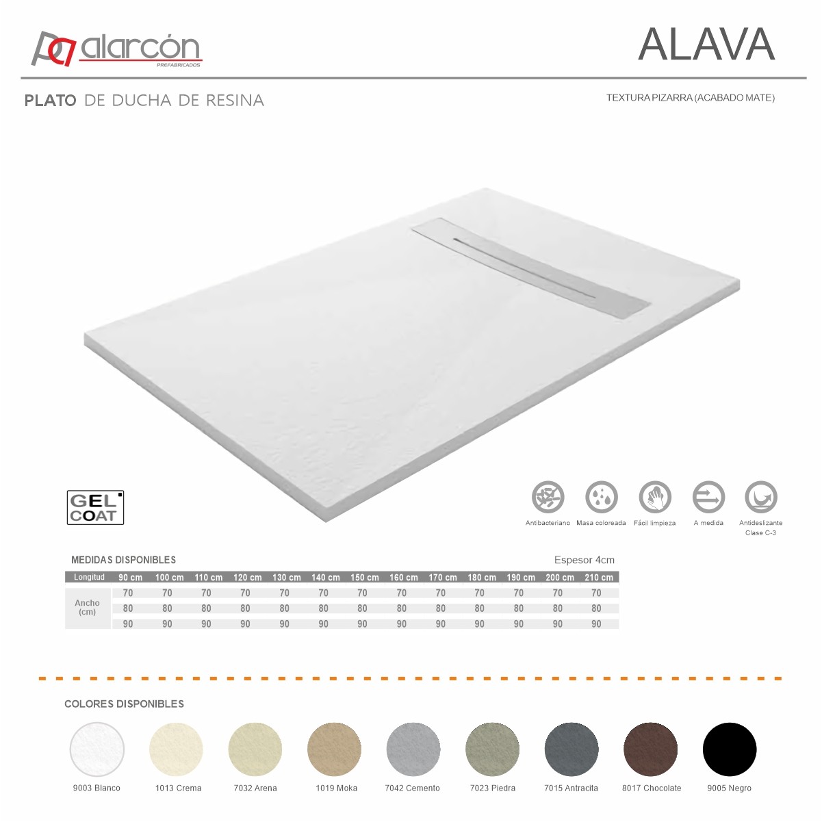 Plato de Ducha de Resina ALAVA