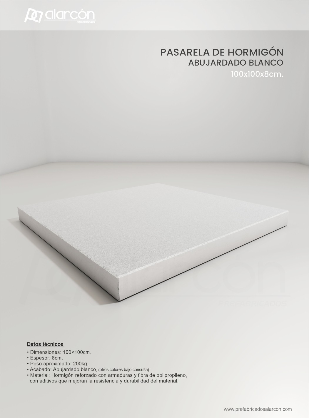 PASARELA DE HORMIGÓN ABUJARDADO 100x100CM