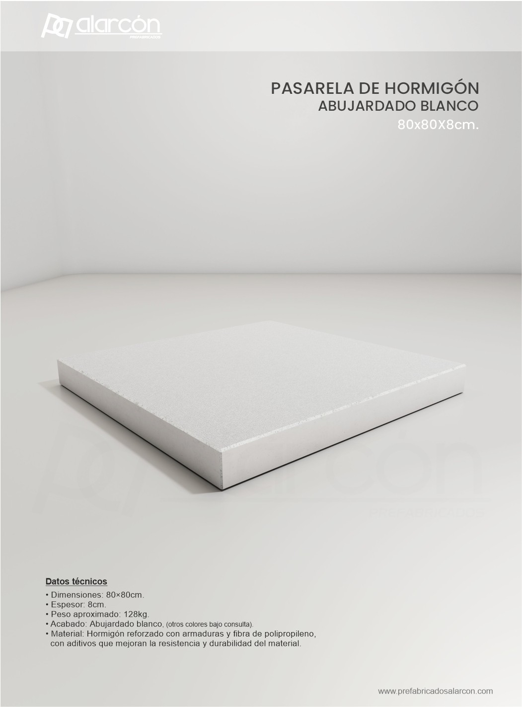 PASARELA DE HORMIGÓN ABUJARDADO 80x80CM