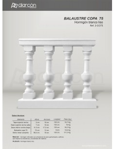 Ml. Balaustre Copa 75cm.