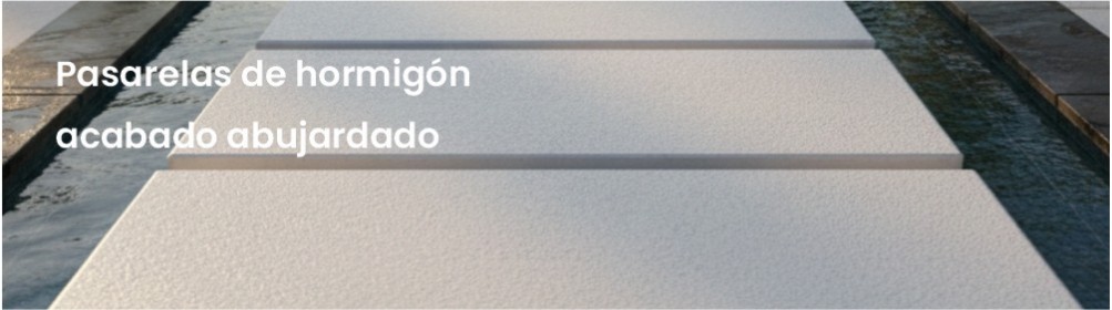 Pasarelas de hormigón abujardado antideslizantes y resistentes